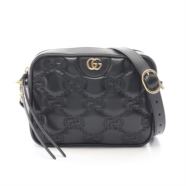 GUCCI GG Matelasse Small Shoulder Crossbody Bag 702234 leather Black Used Women
