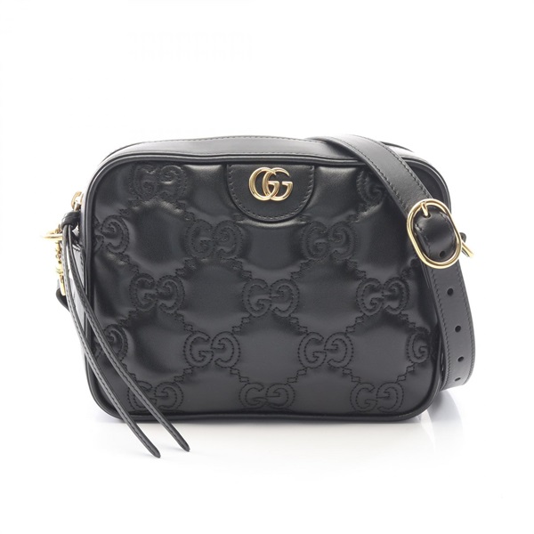 GUCCI GG Matelasse Small Shoulder Crossbody Bag 702234 leather Black Used Women
