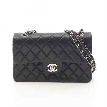 CHANEL Matelasse Flap Chain Shoulder Bag Lambskin Black SHW Used Women CC Logo