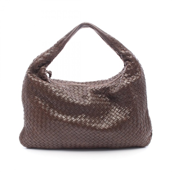BOTTEGA VENETA Intrecciato Shoulder Bag leather Brown Used Women BV