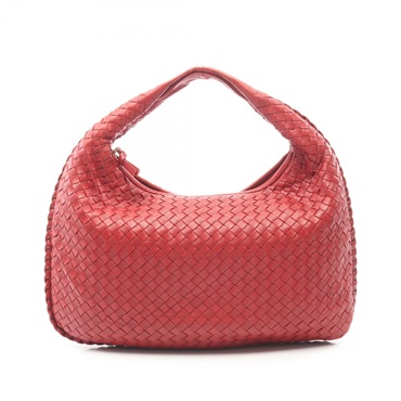 BOTTEGA VENETA Veneta bag Intrecciato Shoulder Bag leather Red Used Women BV