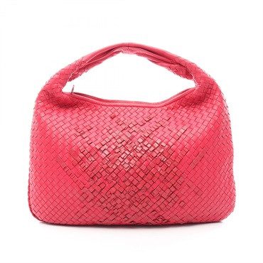BOTTEGA VENETA Intrecciato Hobo Handbag leather Pink Red Used Women