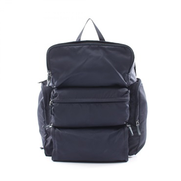 PRADA Triangle logo Backpack Nylon canvas Navy Used Women