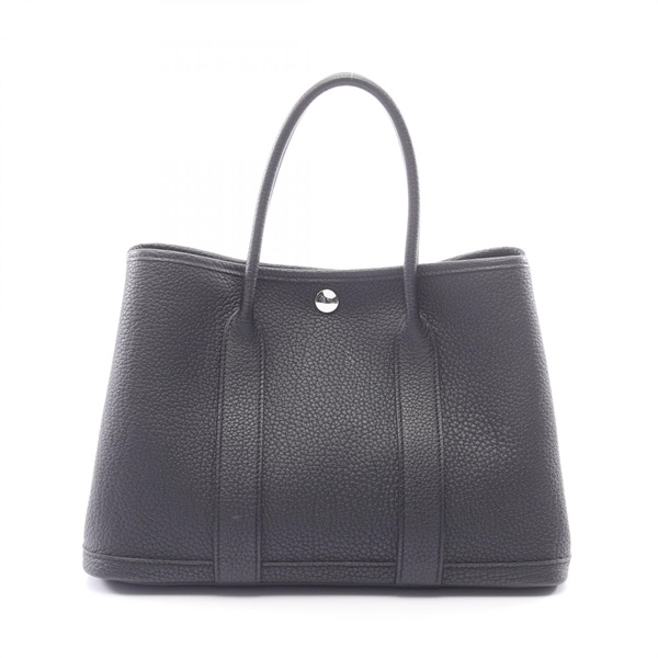 HERMES Garden party TPM Hand Tote Bag Negonda leather Black Used Women W SHW