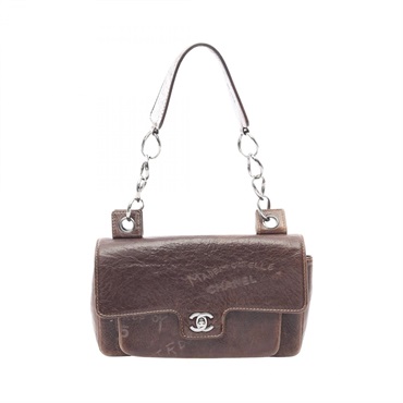 CHANEL COCO Mark Icon Motif Limited Edition 2003 Shoulder Bag leather Brown Used