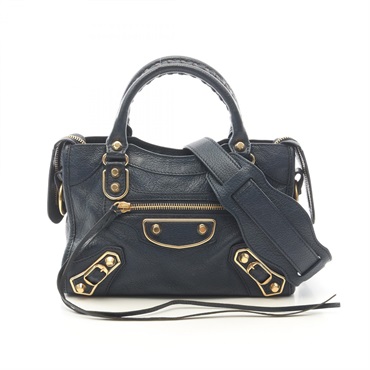 BALENCIAGA Classic Metallic Edge Mini City Crossbody Handbag 390160 leather Used