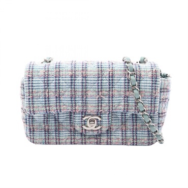 CHANEL Mini Matelasse 20 chain crossbody Shoulder Bag A69900 Tweed Green SHW