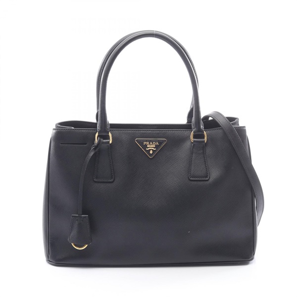PRADA SAFFIANO LUX Galleria Handbag BN1874 Saffiano leather Black Used Women