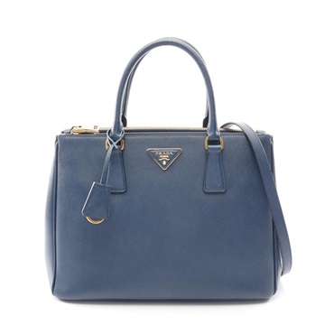 PRADA SAFFIANO LUX Galleria Shoulder Crossbody Handbag BN1801 leather Blue Used