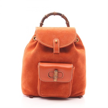 GUCCI Bamboo Rucksack Backpack 003 58 0030 Suede leather Orange Used Women
