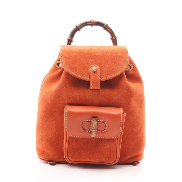 GUCCI Bamboo Rucksack Backpack 003 58 0030 Suede leather Orange Used Women