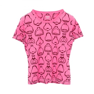 HERMES FANTAISIE D'ETRIER T-shirt #36 Short sleeve cotton Pink Bordeaux Used