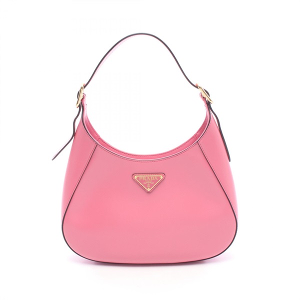 PRADA Cleo Shoulder Bag leather Pink Used Women logo