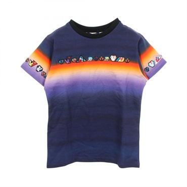 LOUIS VUITTON Tie-dye sweatshirt T-shirt cotton Navy Purple Orange Used #L