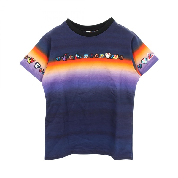 LOUIS VUITTON Tie-dye sweatshirt T-shirt cotton Navy Purple Orange Used #L