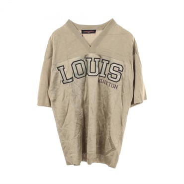 LOUIS VUITTON logo mesh T-shirt RM182 HOW HFN85W Rayon Khaki #XXL