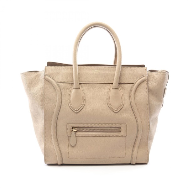 CELINE Luggage mini shopper Handbag 165213 leather Beige Used Women