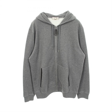 HERMES Back Brushed Hoodie Sweatshirt cotton cashmere Gray Used mens size XXL