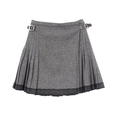 Christian Dior Pleated skirt 1A21308M1160 wool Gray Black Used Women #42