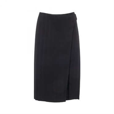 BALENCIAGA Pleated skirt Triacetate Black #34 Used Women