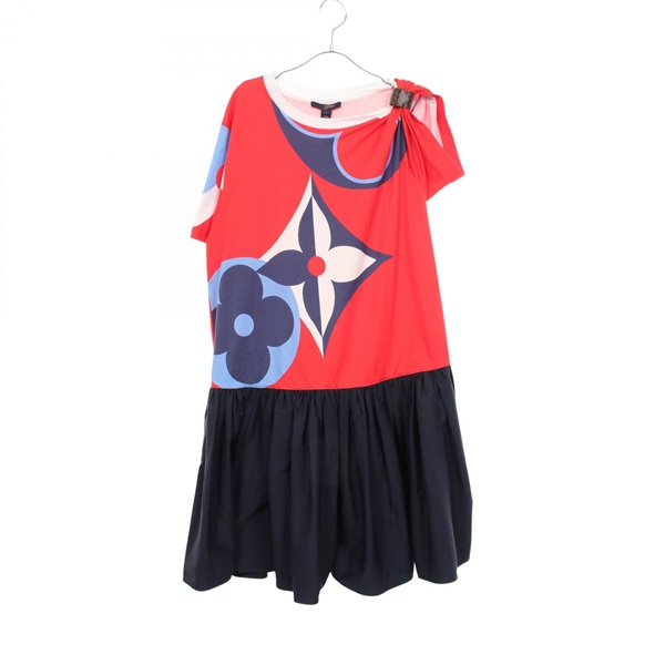LOUIS VUITTON Game On Asymmetrical Baby Doll Dress #L RW211A ZZY FKDR55 cotton