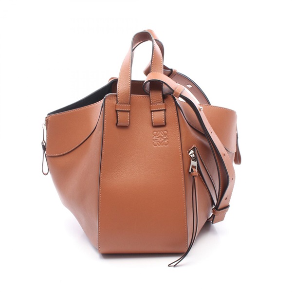 LOEWE HAMMOCK SMALL 2-Way Shoulder Handbag leather Brown Used Women