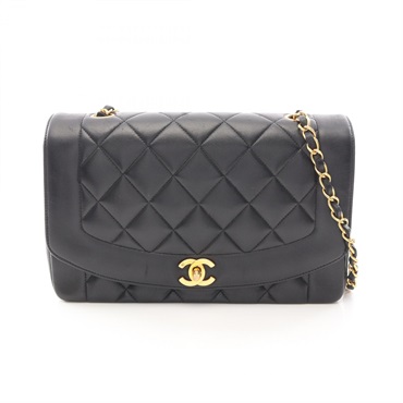 CHANEL Matelasse Diana Flap chain crossbody Shoulder Bag A01165 Lambskin BK GHW