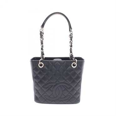 CHANEL Matelasse PST Shoulder Tote Bag A50994 Leather Black Used Women SHW