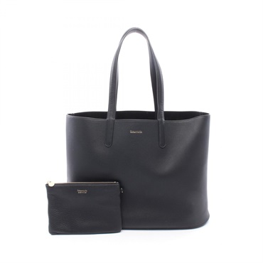 TIFFANY＆CO Shopping bag Tote shoulder Bag leather Black Used Women