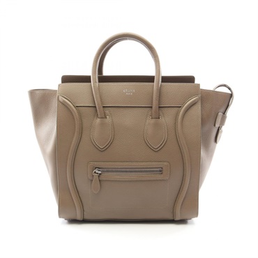CELINE Luggage mini shopper Handbag leather Beige Used Women