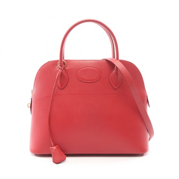 HERMES Bolide31 Shoulder Handbag Courchevel leather Rouge vif Used Women GHW C