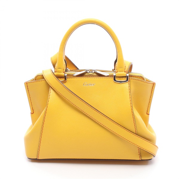 CARTIER C de Cartier Mini Shoulder Hand Bag L1001912 leather Yellow Used Women