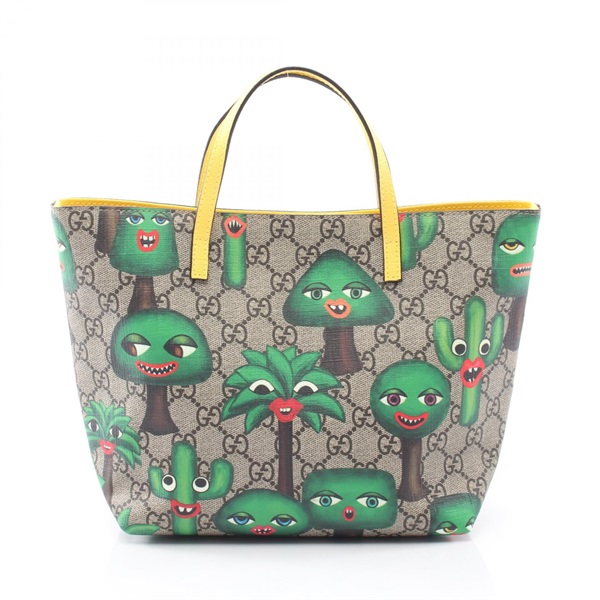 GUCCI Children's GG Supreme Smiling Plant Kids Tote Handbag 410812 canvas Used