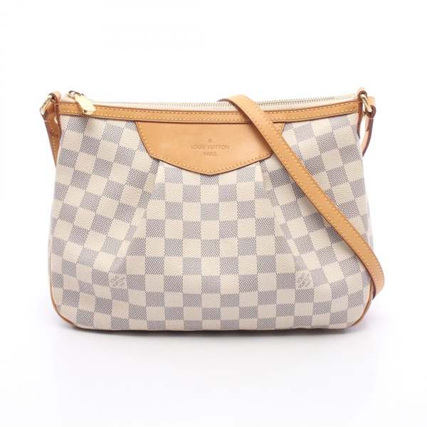 LOUIS VUITTON Siracusa PM Shoulder crossbody Bag N41113 Damier Azur leather Used
