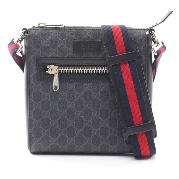 GUCCI GG Supreme Small Messenger Shoulder Bag 523599 canvas leather Black used