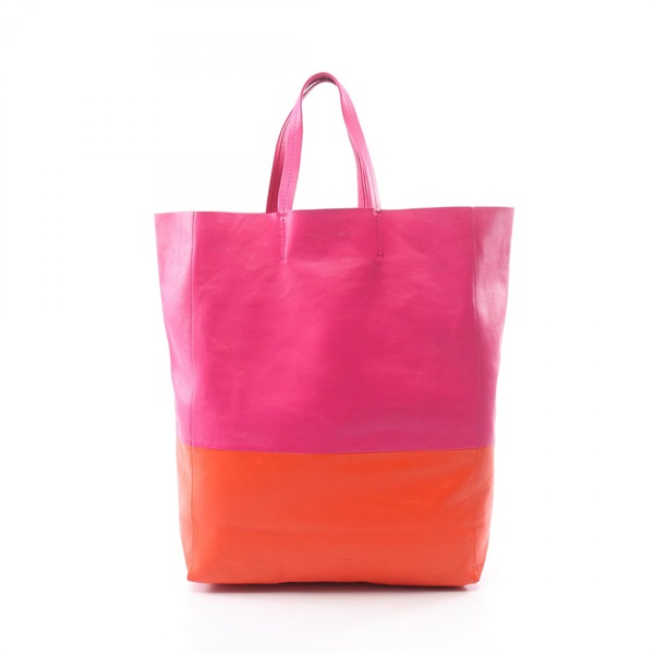 CELINE Horizontalkava Hand Tote Bag leather Pink Orange Used Women