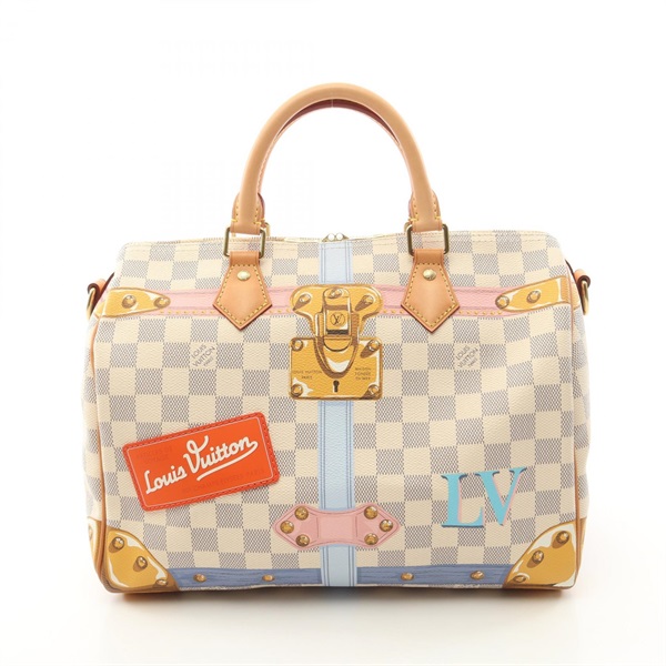 LOUIS VUITTON Speedy Bandouliere 30 crossbody Handbag N41063 Damier azur LV
