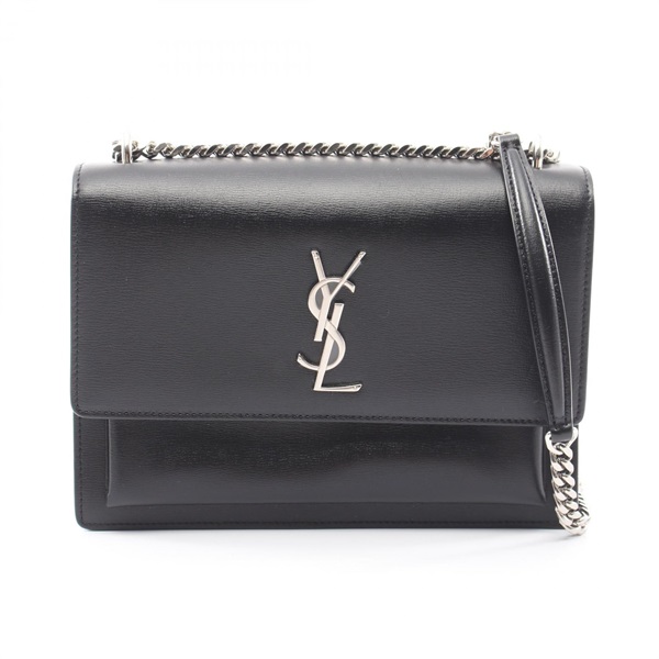 SAINT LAURENT PARIS Sunset Crossbody Chain Shoulder Bag 442906 leather Black