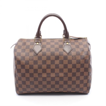 LOUIS VUITTON Speedy 30 Handbag N41531 Damier canvas leather Brown Ebene Used