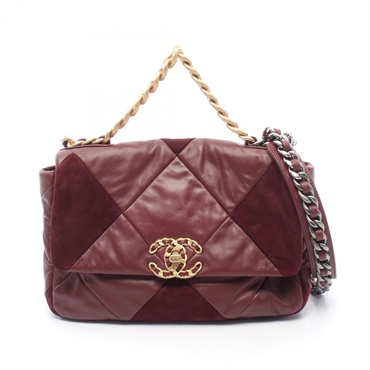 CHANEL 19 dix-neuf Matelasse chain Shoulder crossbody Bag AS1160 leather Suede