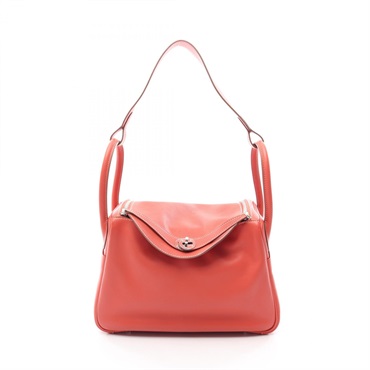 HERMES Lindy 30 Shoulder Handbag Swift leather Orange Rosy SHW Used Women R