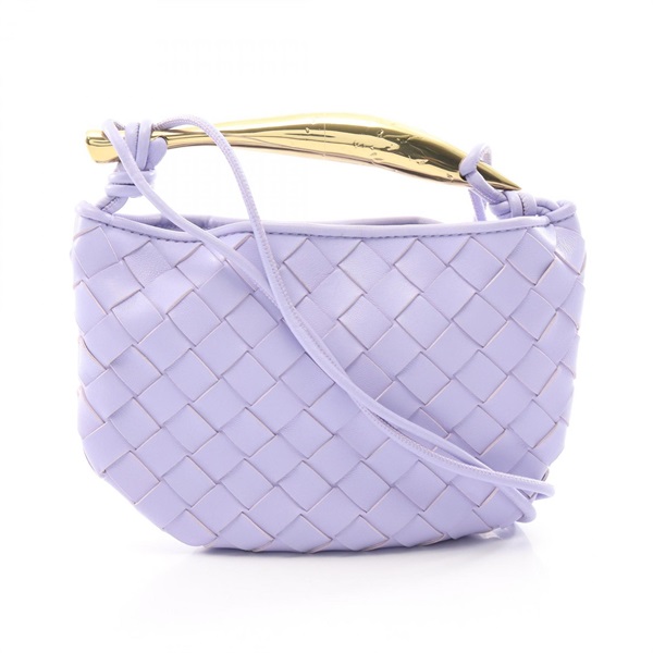 BOTTEGA VENETA Intrecciato Mini Sardine 2WAY Shoulder Bag 804496 leather Purple
