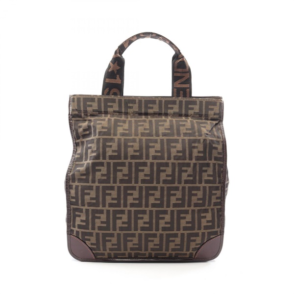 FENDI Zucca Folding Tote Bag 26555 canvas leather Brown Used Women