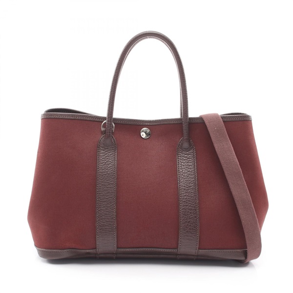 HERMES Garden Party TPM Tote crossbody hand Bag I Toile officier Havane SHW