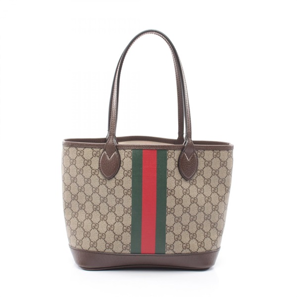 GUCCI Ophidia GG Supreme Small Tote Handbag 726762 canvas leather Beige Used