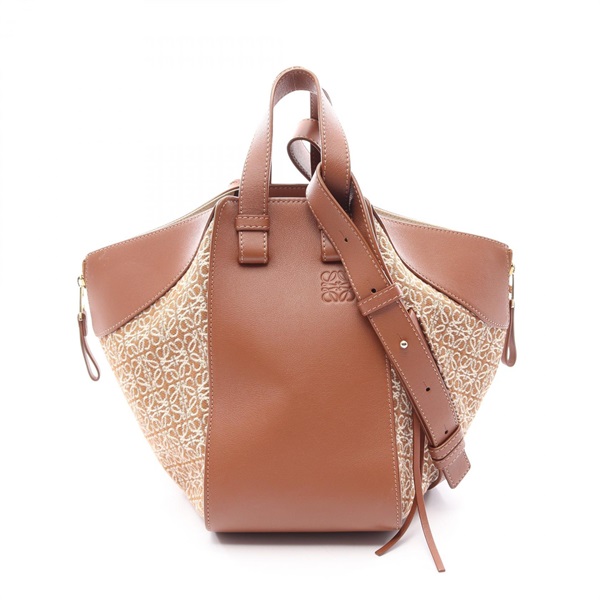 LOEWE HAMMOCK SMALL Shoulder Tote Handbag leather Brown White Used Women