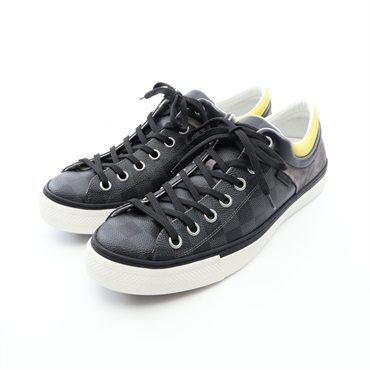 LOUIS VUITTON Damier Grafitte sneakers shoes #8.5 canvas Suede Black Gray mens