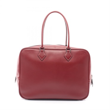 HERMES Plume 32 Handbag Gulliver leather Bordeaux Rouge H SHW Used Women D