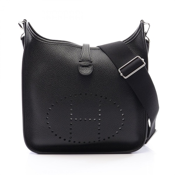 HERMES Evelyne 3 PM Shoulder crossbody Bag Z Taurillon Clemence Black Used SHW