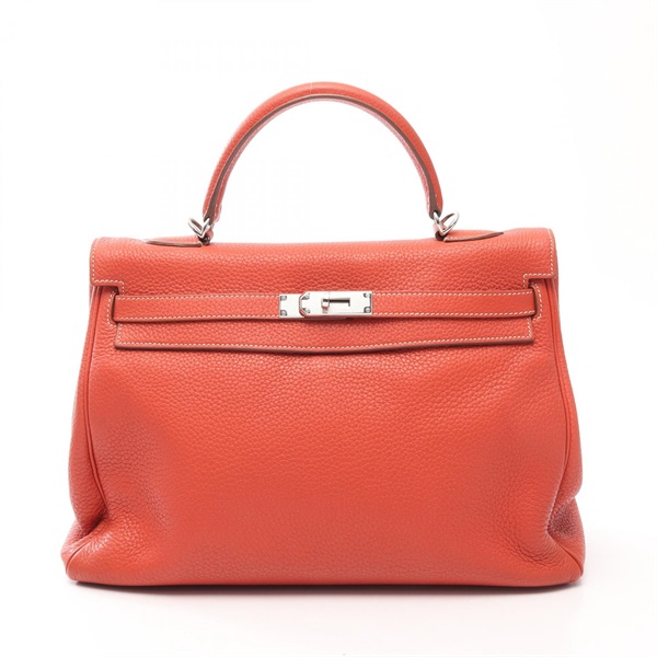 HERMES Kelly 35 Retourne 2WAY Shoulder Handbag Clemence leather Pink SHW Used N